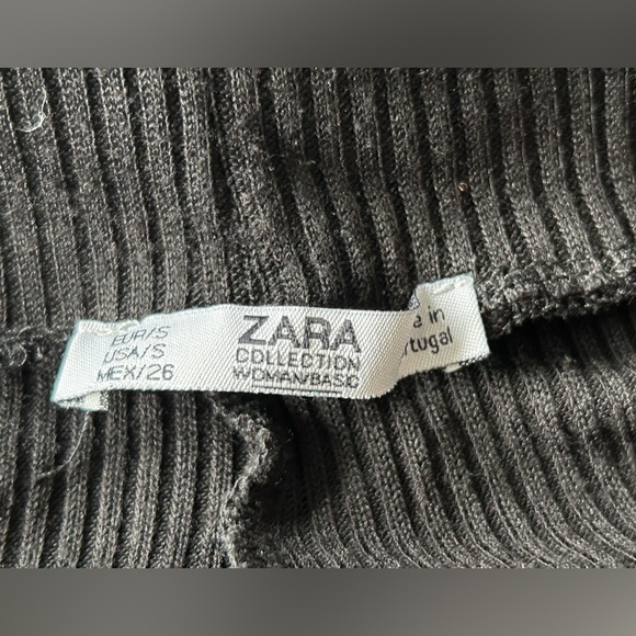 Zara, Black Ribbed Two-Piece Set Black, Top, Size:M, Pants:size:S - Picture 5 of 12